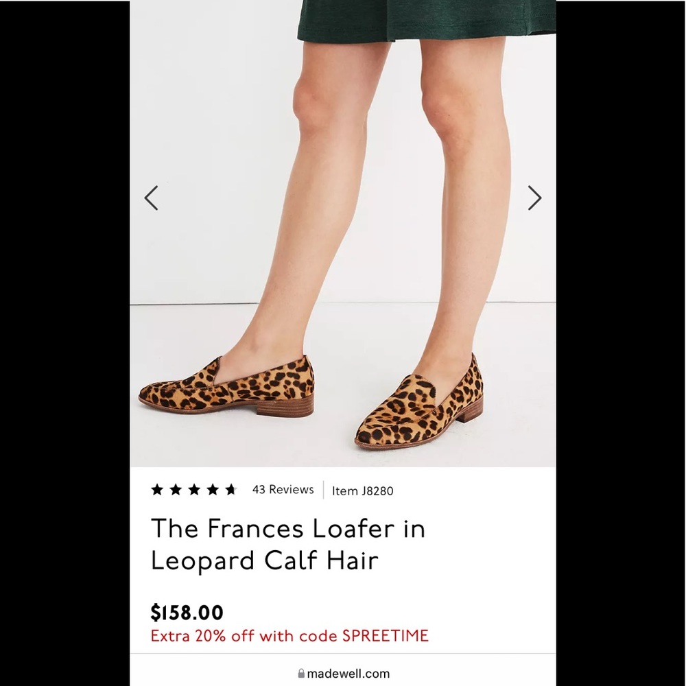 Madewell Frances Loafer in Leopard Calf Hair